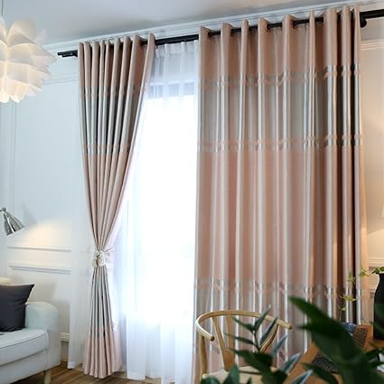 Amazon Com Qwasfcds Curtain Simple And Modern Embossed Solid