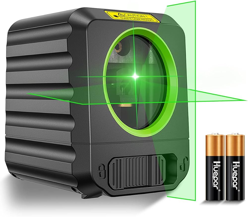 Huepar Laser Level Self-Leveling Green Beam Cross Line 110° Horizontal Vertical