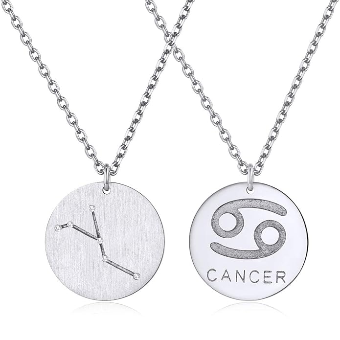 12 Sternbild-Serie Damen Echtschmuck Halskette Silberkette Kette mit Anhänger Stern Star Sternzeichen Astro Trend Kristalle S