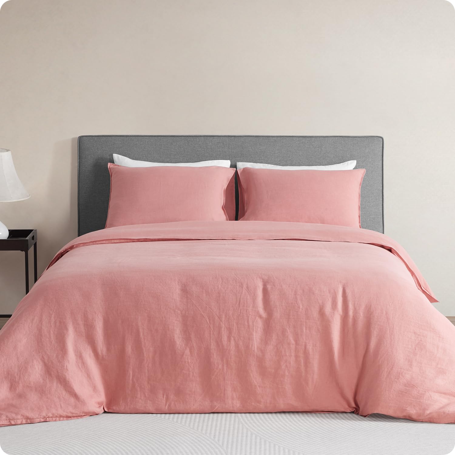 Photo 1 of *USED*
DAPU 100% Linen Duvet Cover Set - Pure Natural French Flax Linen with Corner Ties and Zipper Closure Soft Breathable Durable for Hot Sleepers 1 Duvet Cover 2 Pillowcases (Pink Clay, King)