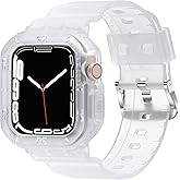 DABAOZA Compatible for Clear Apple Watch Band 49mm 46mm 45mm 44mm 42mm 41mm 40mm 38mm, Matte Frosted Jelly Crystal Women Men TPU Sport Strap for iWatch Ultra 3 2 Series 11 10 9 8 7 6 5 4 SE 3 2 1