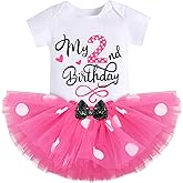 IMEKIS Baby Girl Mouse Birthday Outfit 1st 2nd Birthday Cake Smash Romper Tutu Skirt Polka Dots Clothes Set