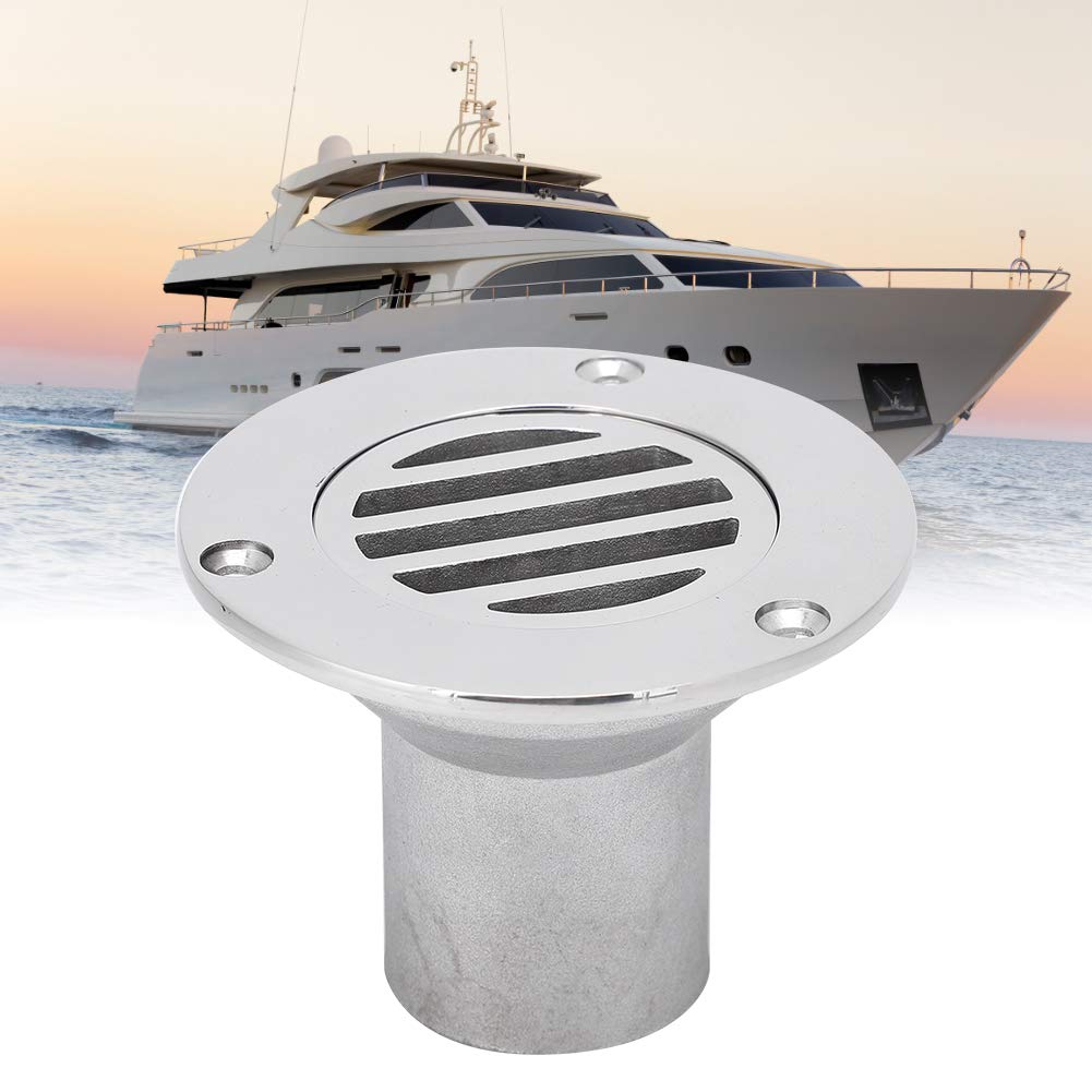 DEWIN Boat Deck Drain, Stainless Steel Boat Deck Drain Boat Deck Water Draining Device 38mm 316 Stainless Steel Floor Drain Hardware Accessory