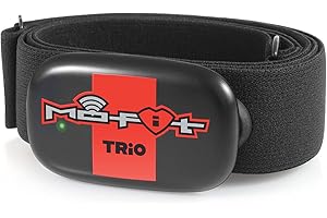 Mo-Fit Trio - Heart Rate Monitor Chest Strap/HRM for Apple, Android, Peloton, Garmin, Polar, Wahoo, Strava, Zwift, ANT+, 5.3 kHz Gym Equipment, and Most Bluetooth 5.0/4.0 Enabled Fitness Devices