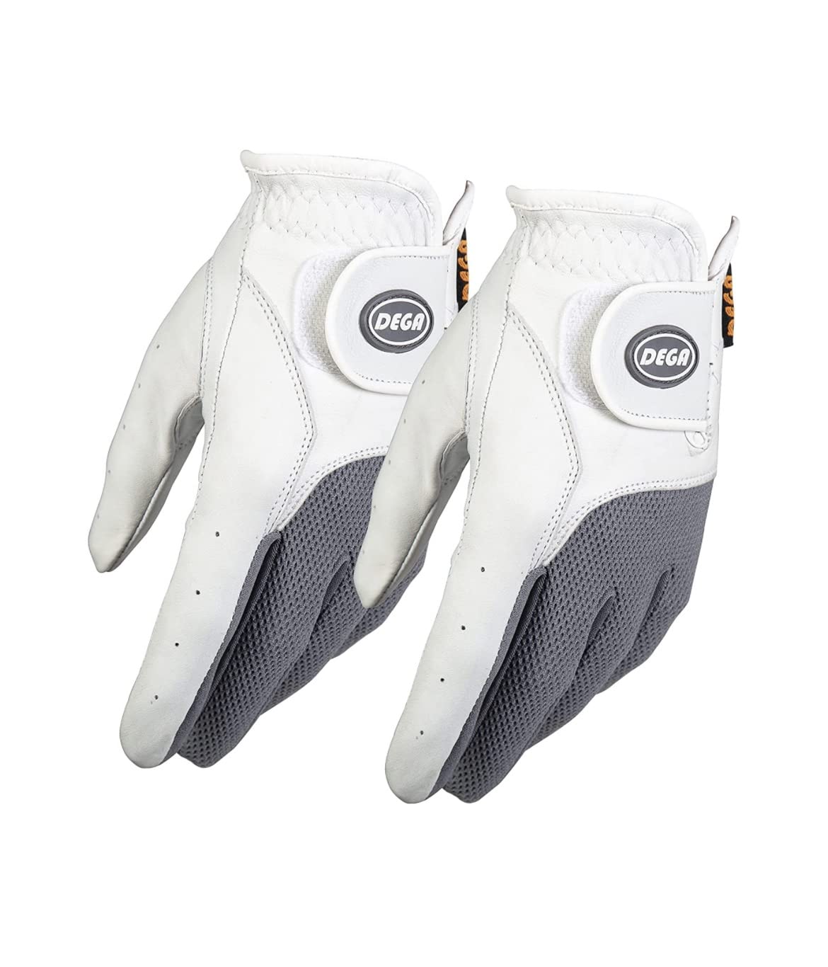 DEGA Golf Gloves 2 Pack Golf Glove Cabretta Leather Golf Gloves Mens Left Hand Wear on Left Hand Soft Feel Grip (WAG FLex, XL)