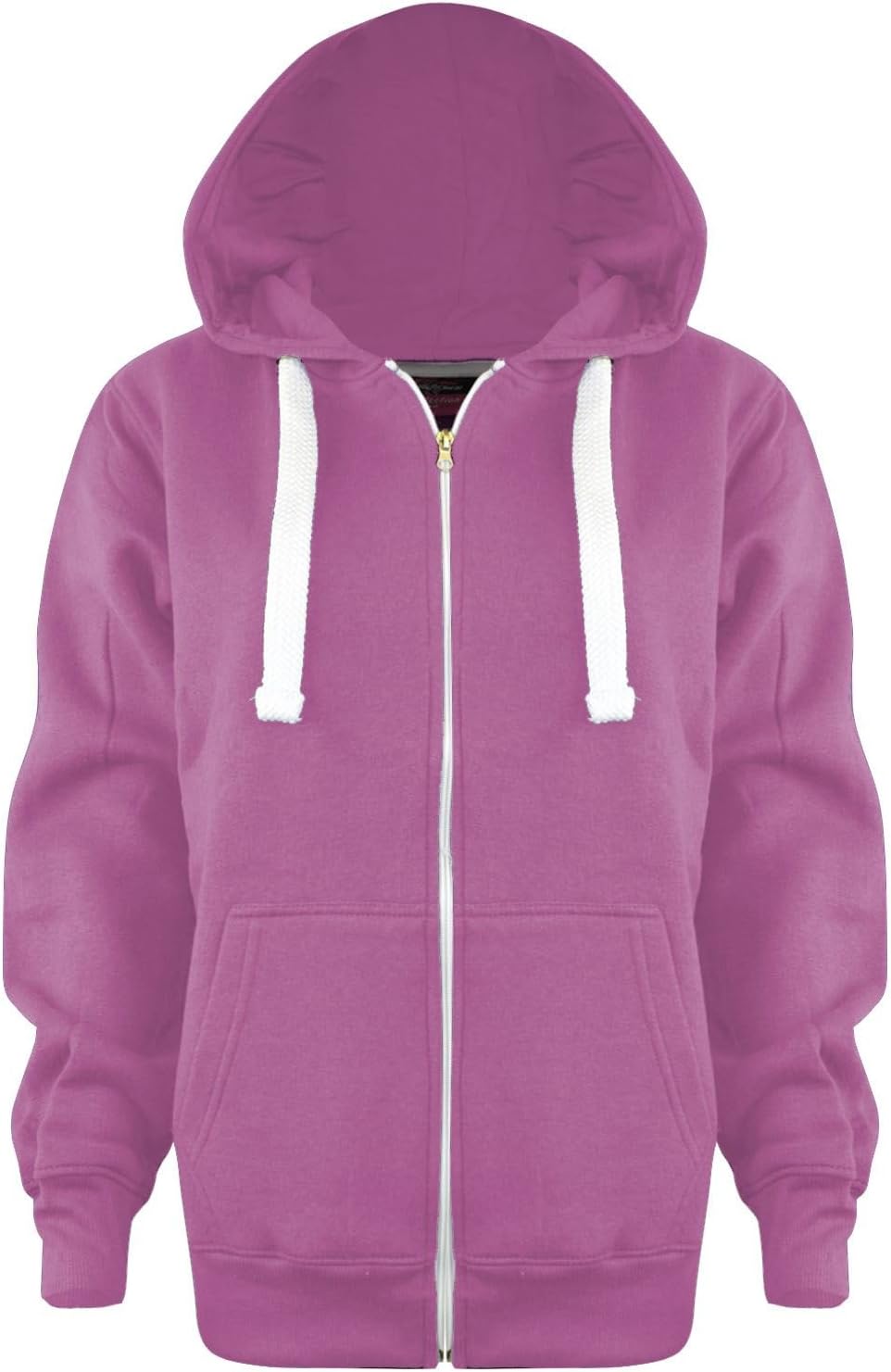 New Ladies Womens Plus Size All Colour Plain Zipped Hoodies UK Size 8-28