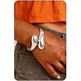 MAGITACO Chunky 14K Gold Plated Bangles for Women, Thick/Thin Cuff Bracelet for Women, Trendy Stackable Bangle Bracelets, Women's Fashion Jewelry