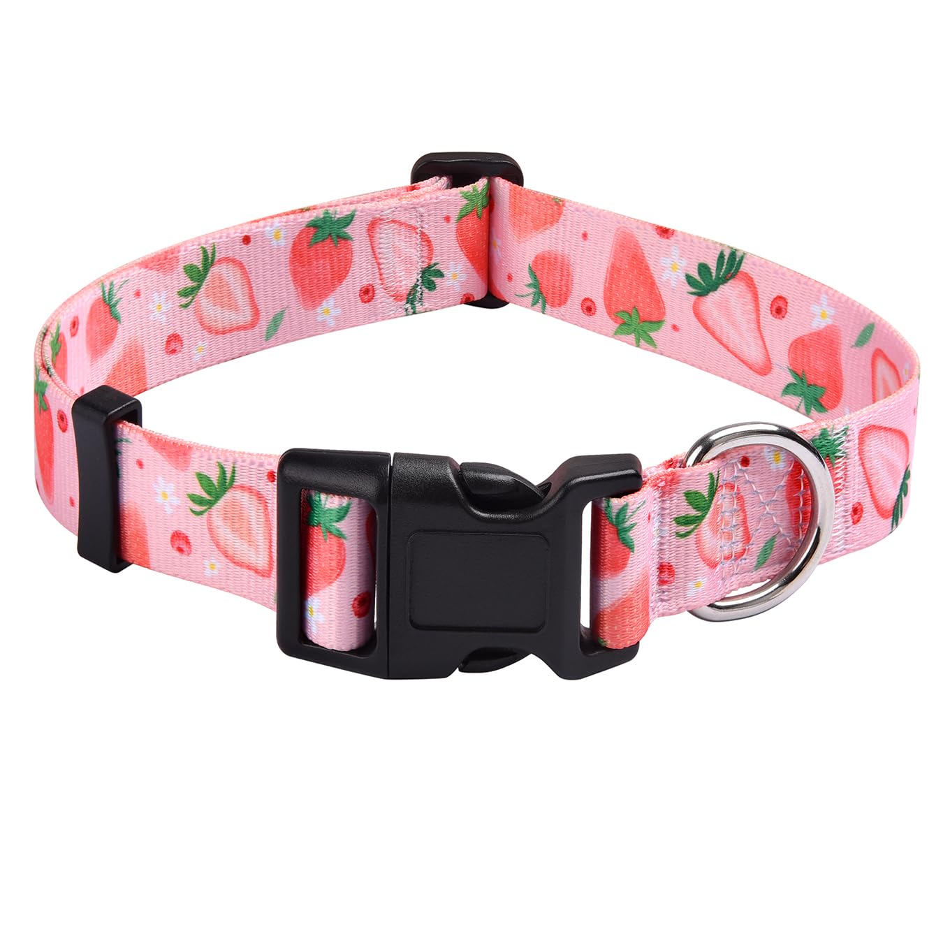Mihqy Dog Collar with Bohemia Floral Tribal Geometric Patterns - Soft Ethnic Style Collar Adjustable for Small Medium Large Dogs(Strawberry,S) — image 1