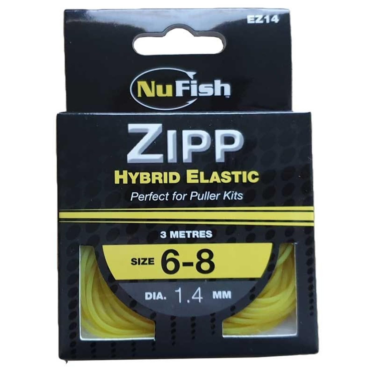 Nu-Fish Zipp Hybrid Elastic 3m Carp Pole Fishing (Yellow 6-8 - 1.4mm)
