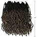 FASHION IDOL Nu Faux Locs Crochet Hair 6 Bundles Natural Wavy Soft Locs Crochet Hair 18 Inch Crochet Dreadlocks Extensions BROWN OMBRE (TT4/BROWN)