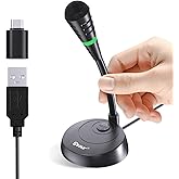 Etour Mic for Mac mini m4, USB C Microphone, Plug &Play Desktop Cardioid Condenser External Small Computer Mic for Laptop, Mute Button, for Windows, MacBook Pro/Air, for Recording, Dictation/Meeting
