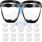 funluck 2pcs Super Protective Face Shield,Face Shield Mask for Woodworking,Suitable for Dust and Debris Protection,Full Face Shield for Weed Whacking,High-Definition Plastic Face Shield Mask