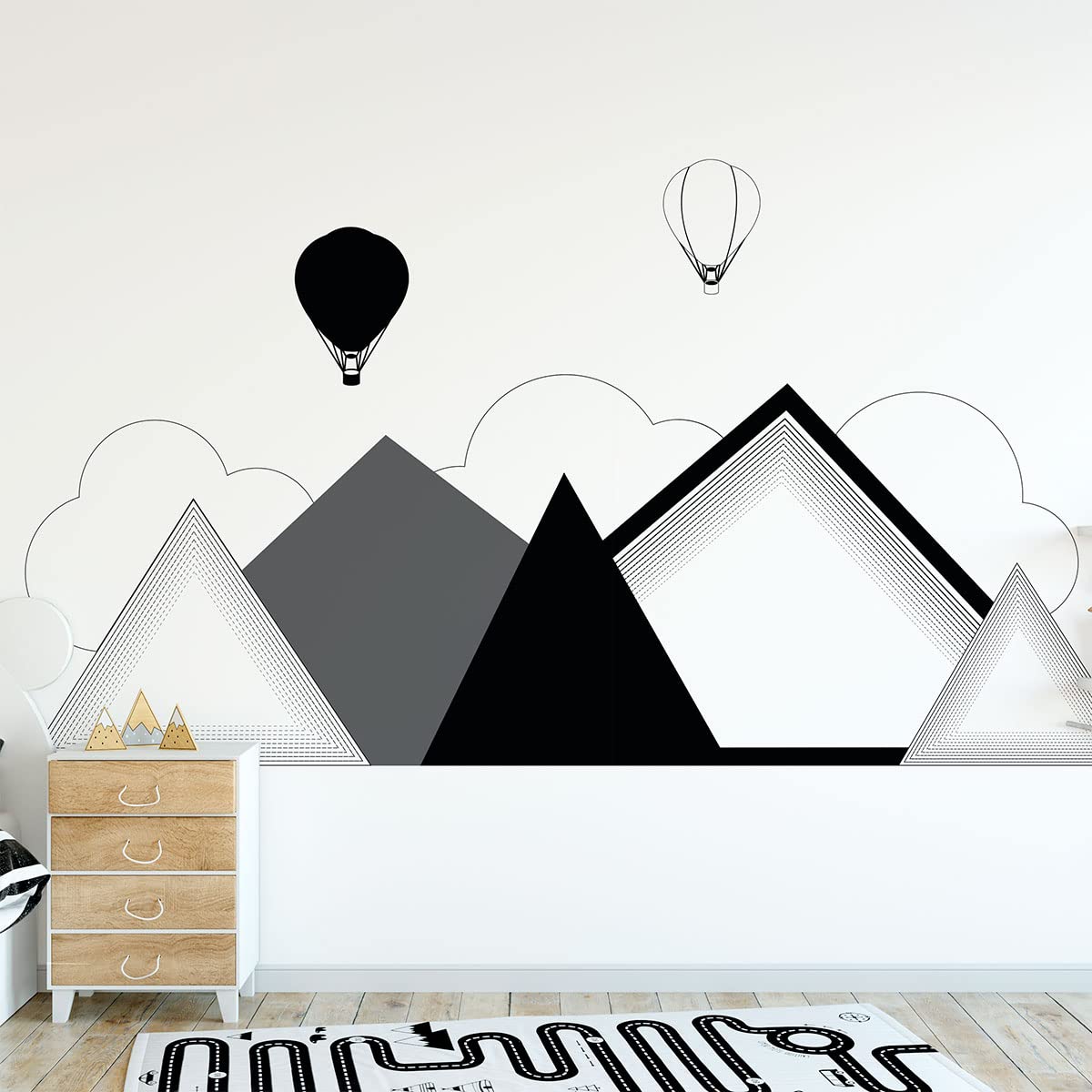 Children's Wall Stickers Baby Room Decoration Children's Wall Stickers Scandinavian Mountains Nordkaap Giant Wall Sticker H120 x L160 cm