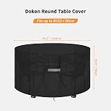 Dokon Garden Furniture Covers Waterproof Round Table Cover 163cm Dia Black view 2