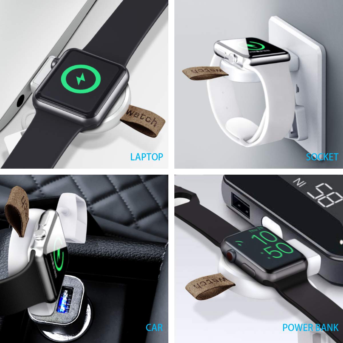 SKNONO Wireless Charger for Apple Watch, Portable Magnetic Apple Watch Charger, Compatible with iWatch1/2/3/4/5 (38mm 40mm 42mm 44mm)