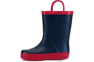 K KomForme Kids Rain Boots Waterproof Printed Rubber boots with Handles
