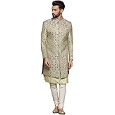 KISAH Men's Kurta Sherwani Set - Traditional Indian Ethnic Wear for Men - Ideal for Weddings, Festivals & Celebrations