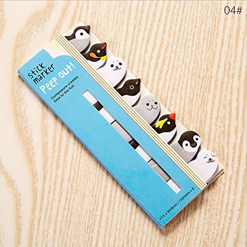 Cute Animals Sticker Bookmarks Memo Pad Sticky Notepaper Sticky Notes Page Flags Self-Stick Tab Bookmark Marker Pad Cartoon Office School Supplies