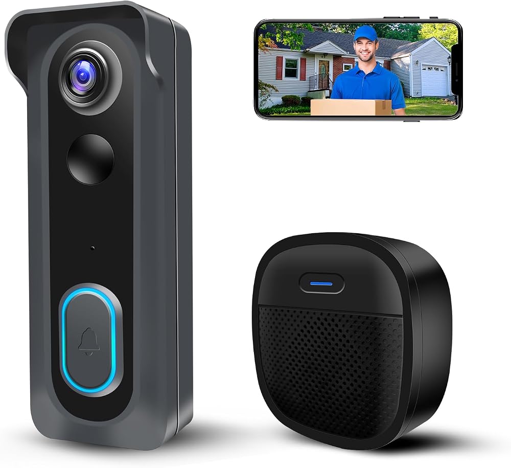 KAMEP Video Doorbell Camera Wireless 1080P WiFi 2.4G IP66 Battery Alexa