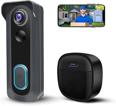 KAMEP Video Doorbell Camera Wireless 1080P WiFi 2.4G IP66 Battery Alexa