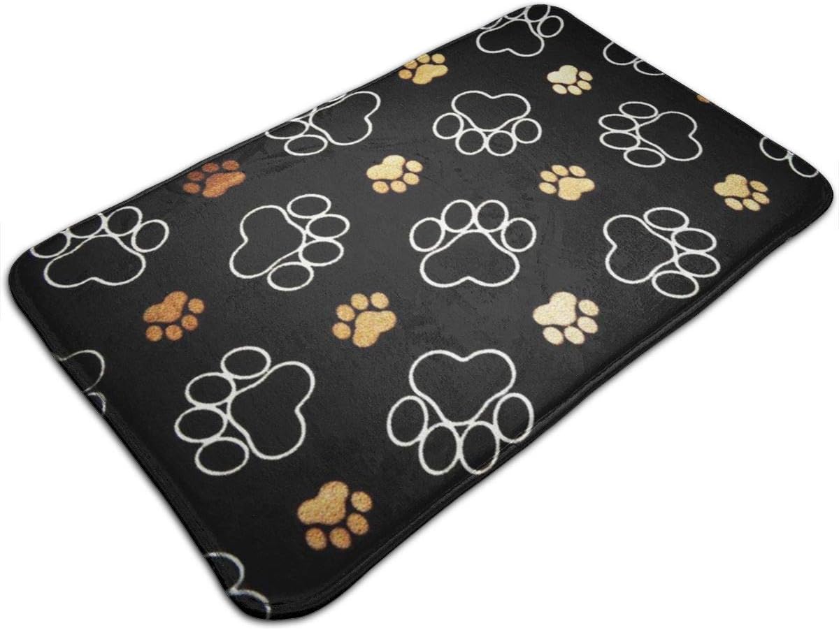 Dog Paw Prints NonSlip Bathroom Rug Mat Shower Mat Machine