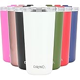 Drinco - 20 oz Stainless Steel Tumbler | Double Walled Vacuum Insulated Mug With Lid, 2 Straws, For Hot & Cold Drinks (20oz Artic White, 20oz)