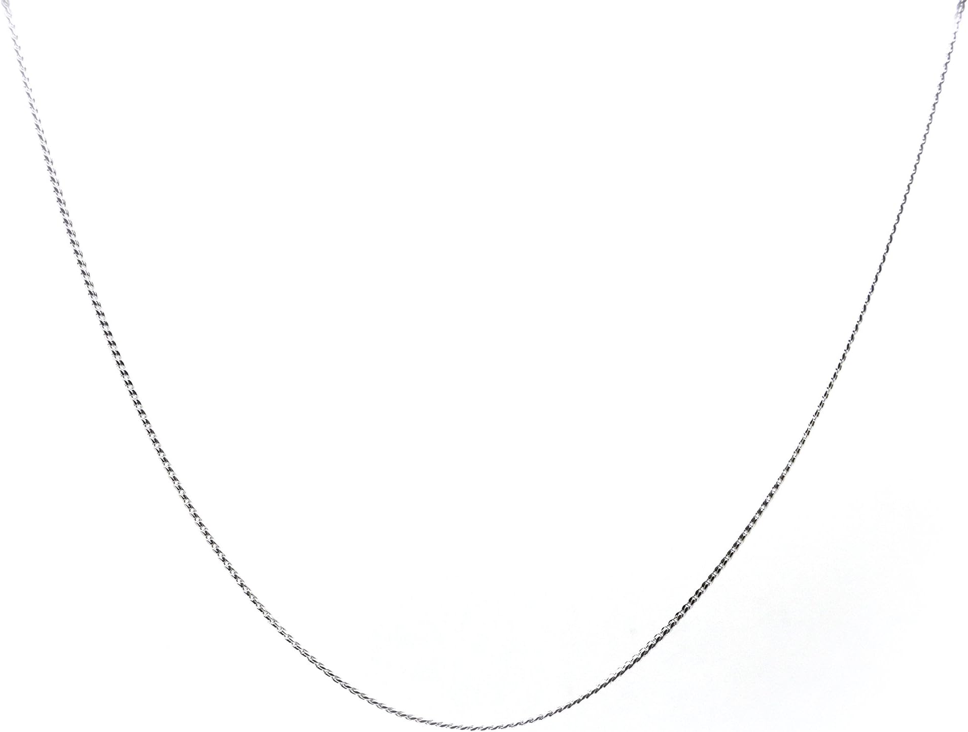 Millardo Jewelry Basic Collections 1.2mm Wide 18K White Gold Ultra Slim Rope Chain Necklace (20 Inches)