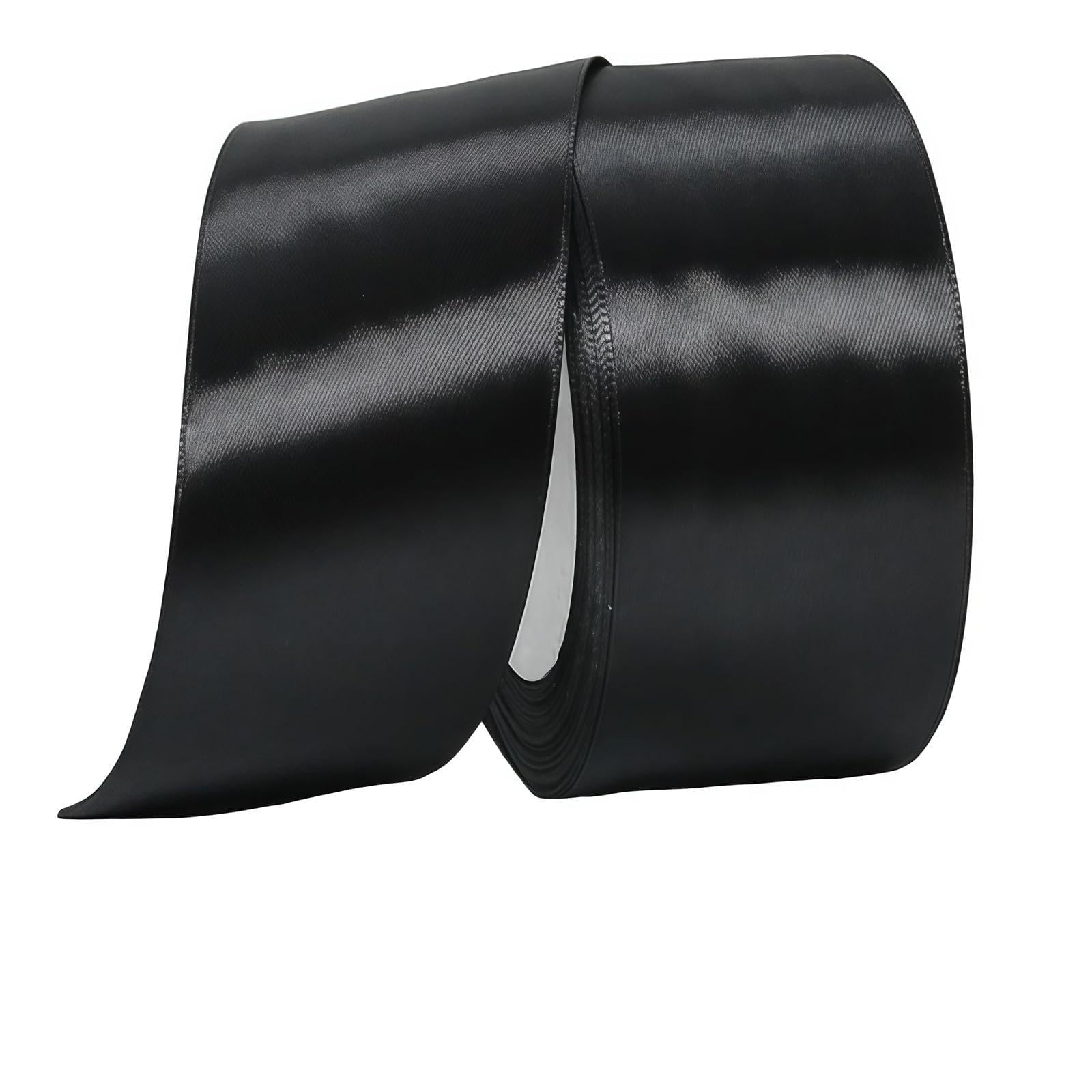 Black Ribbon 50mm for Gift Wrapping 22M,Black Satin Ribbon 50mm Wide for Crafting Cake,Hair Bow,Polyester Ribbon Christmas Decoration,Wedding Car Decor