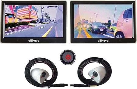 Amazon 蝦眼 エビアイ サイドミラー 白 S502改良版 安全をシンプルに フラット配線カメラで素人でも簡単取付の電子サイドミラー 後付け 日本メーカー品1年保証 S503 W サイドミラー 車 バイク