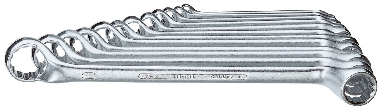 GEDORE Double Ring Spanner Set, 12 Pieces, 6-34 mm, Offset, Forged, Premium Hand Tool Set, Ideal for Professional Craftsmen and DIY Enthusiasts