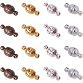 PH PandaHall 100 Sets Brass Magnetic Clasps Mixed Color Round Magnet Converter Jewelry Clasps Buckle Ball for Bracelet Necklace Jewelry DIY Making