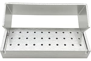 Smileheven Dental Bur Blocks Holder 30 Holes, Aluminum Alloy,Autoclavable Box,Diamond Bur Organizer Station