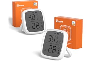 SONOFF Zigbee Indoor Temperature Humidity Sensor, SNZB-02D LCD Wireless Smart Thermometer Hygrometer, Compatible with Alexa & Google Home for Remote Monitoring and Home Automation, 2-Pack