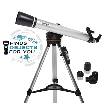Celestron 80lcm Computerized Refractor Telescope Telescopes For Beginners 2 Eyepieces Full Height Tripod Motorized Altazimuth Mount Large - 