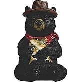 ICE ARMOR Hand Painted 6.5" H Bear with Fish Figurine Statue Sculpture Ornament Decoration Home/Room Decor Ideas for Housewarming, Holidays and Birthdays Great Collectible Addition