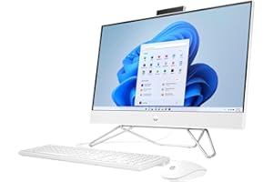 HP 23.8 inch All-in-One Desktop PC, FHD Display, AMD Ryzen 3 5300U, 8 GB SDRAM, 256 GB Solid State Drive, AMD Radeon Graphics