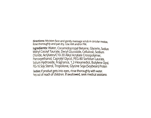 AVEENO POSITIVELY RADIANT SKIN BRIGHTENING EXFOLIATING DAILY FACIAL SCRUB, MOISTURE-RICH SOY EXTRACT, OIL- & SOAP-FREE TONE-EVENING FACE CLEANSER, HYPOALLERGENIC & NON-COMEDOGENIC, 5 OZ