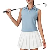 Turnhier Womens Sleeveless Golf Polo Shirts Quick Dry Collared V Neck Tennis Athletic Tank Tops