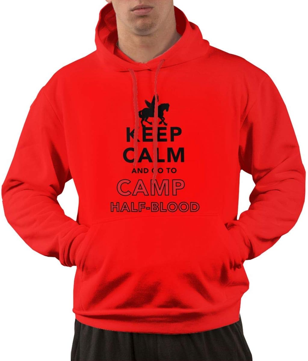 Keep Calm and Go to Camp Half Blood Men's Long Sleeve Pullover Hoodie with Pocket