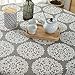 ColorBird Grey Medallion Tablecloth Cotton Linen Dust-proof Table Cover for Kitchen Dinning Tabletop Linen Decor (Round, 60 Inch)