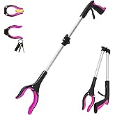 32 inch GrabRunner Heavy Duty(up to 10 lbs) Reacher Grabber Tool with Strong Magnetic (New Pink) 1 Pack