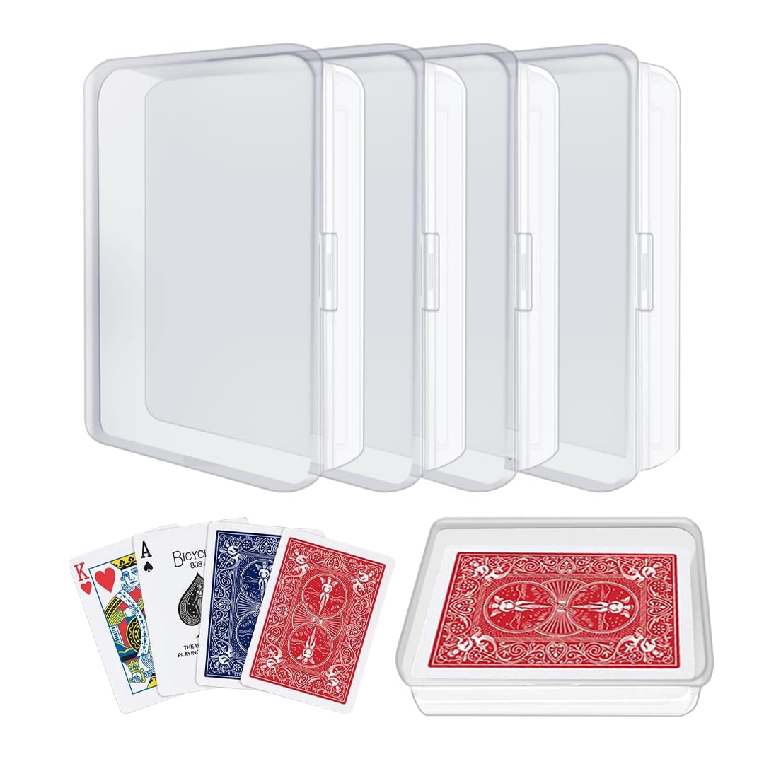 Photo 1 of 4 Pcs Blank Playing Card Case, Plastic Playing Game Cards Storage Box Holder for Business Cards