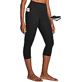 IUGA Capri Leggings for Women Tummy Control Compression Leggings Workout High Waist Athletic Yoga Pants with Pockets