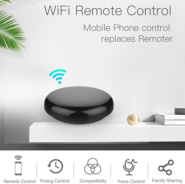 WiFi IR Control Hub Smart Home Blaster Control Remoto inalmbrico por Infrarrojos a travs de la aplicacin Smart Life Tuya Trabaja con Alexa Home Negro