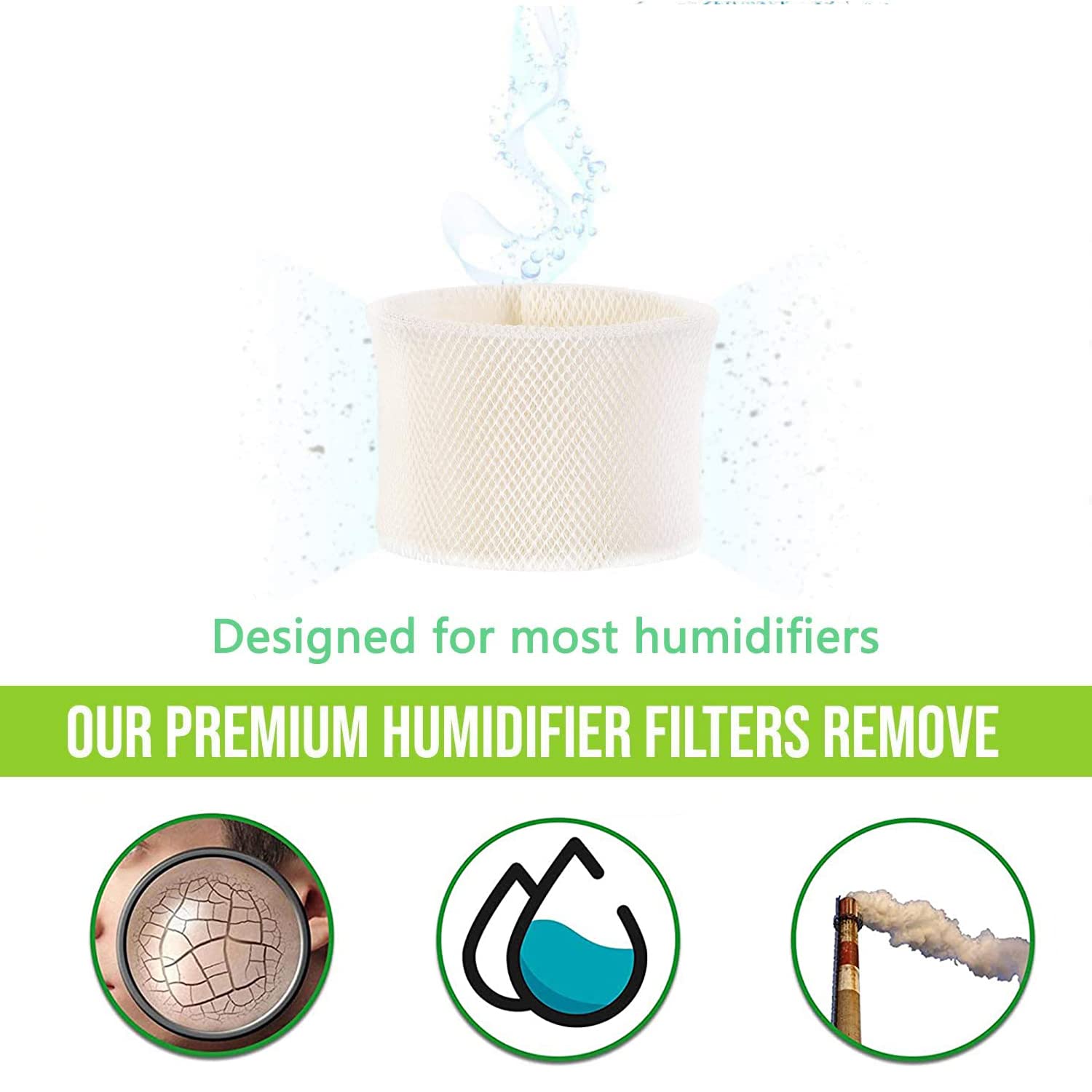 4-Pack Replacement Humidifier Wick Filter Compatible with Emerson MAF-1, Fits MA0950, MA1200, MA1201, MA09500, MA12000, MA12001, MA12010