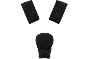 Innokids Car Seat Strap Cover Set for Baby Kids Seat Belt Covers with Crotch Pad Back Anti-Slip Design for Car Seats Pushchair Stroller (Small (4.9”L), Black Grey-1)
