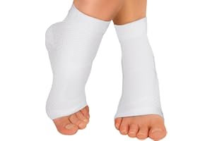 TechWare Pro Ankle Brace Compression Sleeve - Relieves Achilles Tendonitis, Joint Pain. Plantar Fasciitis Sock with Foot Arch Support Reduces Swelling & Heel Spur Pain. Injury Recovery for Sports