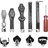 10PCS K-400 Drain Snake Drill Attachment Kit - 5/8 Inch Auger Cutter Heads &amp; Spiral Tips Set for K-400 C-4/C-6/C-7/C-8/C-9, Drain Cleaning Cable Accessories for Plumbers &amp; DIYers