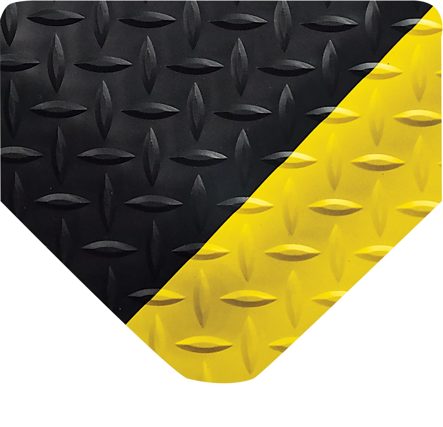 Wearwell 414.1516x3x5BYL UltraSoft Diamond-Plate Anti-Fatigue Mat, Heavy Duty, 91 cm x 152 cm, Black/Yellow