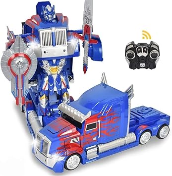 transforming rc optimus prime remote control toy robot truck